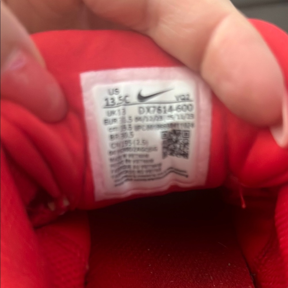 Nike Kids Red and White Sneakers - Picture 3 of 5